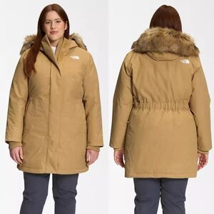 The North Face Arctic Parka Coat Jacket Antelope Tan Brown 2X Fur Hood Winter